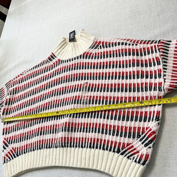 Tommy Jeans Women's Multi Plaited Sweater Wool Blend White/Multi Size M NWT - Picture 6 of 12
